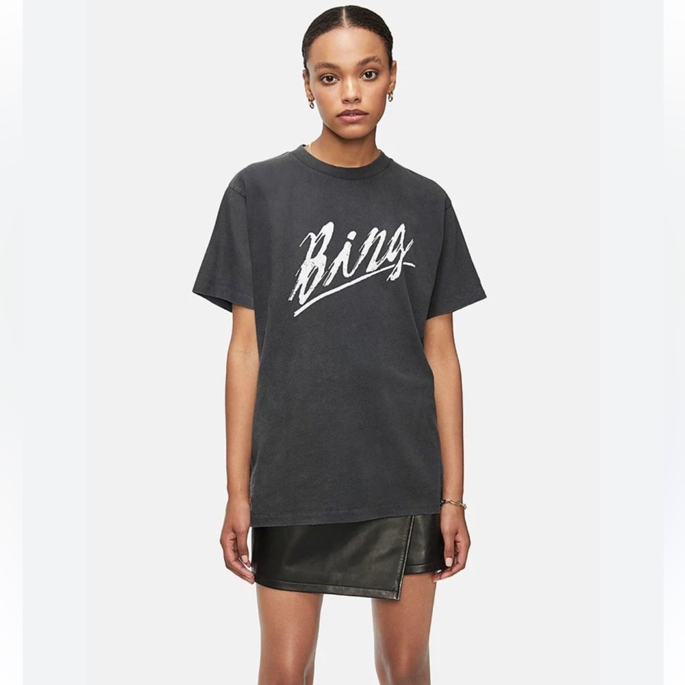 Anine Bing Logo Bing Short Sleeve T Shirt